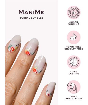 ManiMe Gel Nail Wraps - Floral Cuticles | Long Lasting Gel Nail Polish Strips | At-Home Salon-Quality Manicure | No UV Lamp Needed | 18pc Set with Nail File, Prep Pad, Mani Stick - Buy Online on GoSupps.com