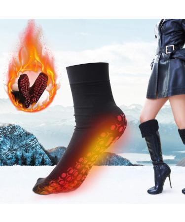 Warm Tourmaline Heating Socks for Pain Relief | Unisex Compression Foot Socks - One Size Black - Buy Online on GoSupps.com