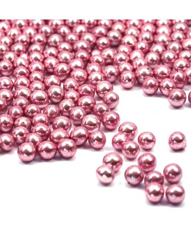 Strussel happiness chocolate balls crispy mini pink metallic 75g - pearl chocolate sugar pearls sprinkles chocolate sprinkle for children's birthday Christmas birthday cupcakes cake pops muffins tortendeco pink 75g