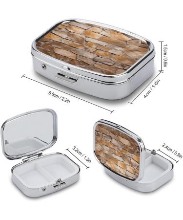 Stylish Pill Box Wall Texture | 2 Compartment Medicine Organizer | Portable Decorative Metal Pill Case for Pocket & Purse - International Shipping - Buy Online on GoSupps.com