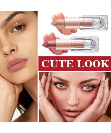 2PCS Mini Capsule Pills Lipstick Set Matte Lip Stain Long Lasting Waterproof Lip Gloss Kit Pill Shaped Lipstick Lip Balm Suit for Women Girls(602+607) - Buy Online on GoSupps.com