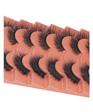 Goddenus I-Spiky Natural Mink Fluffy Wispy Cat Eye Lashes 16mm - 7 Pairs CC Curl Flat Short Strip Eyelashes for Extension-Like Look - Buy Online on GoSupps.com