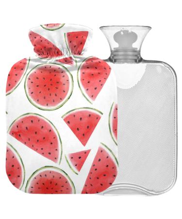 Naanle watercolor heat bottle with cover transparent hot water bottle 1 l hot water bottle for bed hand feet warmer pain relief heat and cold therapy