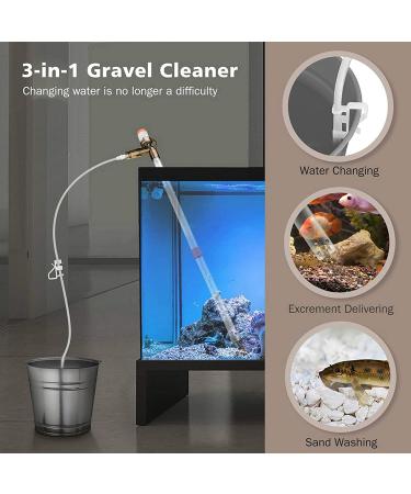 Fish Tank Gravel Cleaner Kit for Water Changing and Filter Cleaning - Long Nozzle with Air-Pressing Button, Adjustable Flow Controller - BPA Free - Buy Online on GoSupps.com