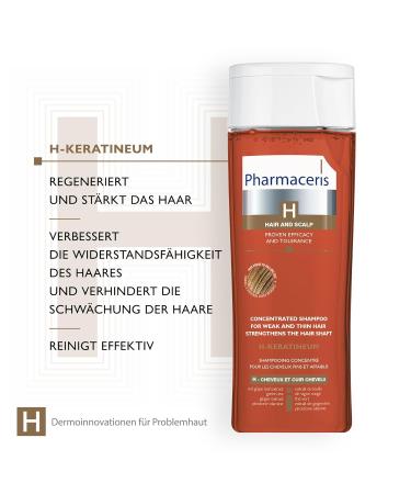 Pharmaceris H Keratineum Concentrated Shampoo | Strengthen Weak & Thin Hair | Sensitive Scalp Treatment | 250ml - Hair Loss Solution for Men & Women - Buy Online on GoSupps.com