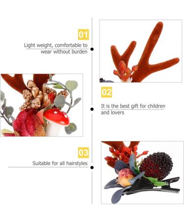 2 Pairs Antler Hair Clip Christmas Hair Clips Hair Accessories The Hair Barrettes Christmas Barrette Elk Hair Clip Berry Hairpin Antlers Hair Clips Aldult Deer Ear Miss - Buy Online on GoSupps.com