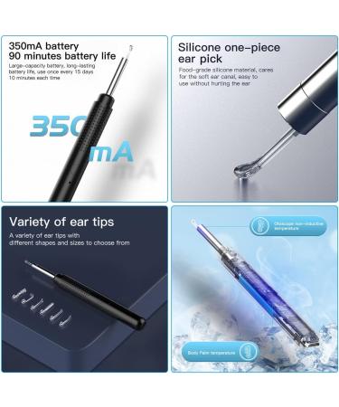 BA1 Ear Wax Removal Tool with Camera - 1080P Wireless Ear Otoscope Kit for Earwax Removal - Compatible with iPad & Android - Includes 12 Silicone Ear Tips - Black - Buy Online on GoSupps.com