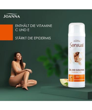 Joanna Sensual Razor Gel for Women - Honeydew Melon Moisture & Smooth Shave (200ml) - Reduces Irritation & Cuts - Buy Online on GoSupps.com