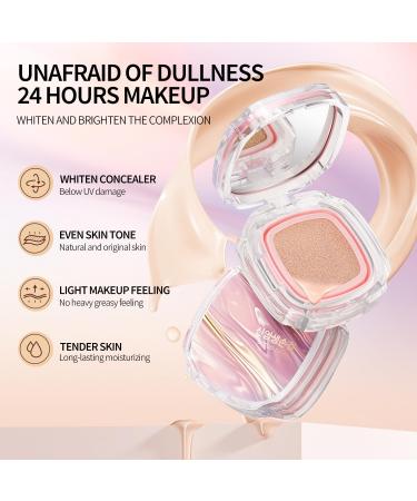 BB Cushion Foundation with Sunscreen Protection Cushion Foundation Compact Holographic Pink Case Beige Shade SPF50+ PA++++ - Buy Online on GoSupps.com