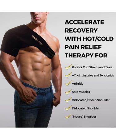 TherX Shoulder Brace with Reusable Gel Ice Pack Pain Relief for Rotator Cuff, Arthritis & Frozen Shoulder | Sling Support Wrap for Injuries Hot & Cold Therapy - Buy Online on GoSupps.com