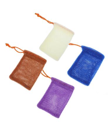 FRCOLOR 4pcs Soap Bag Foaming Net Soap Bag Scrubber Net Face Cleansing Foaming Net Soap Net Soap Foaming Bag Soap Soap Saver Saop Foam Net Nylon Africa Quick Dry