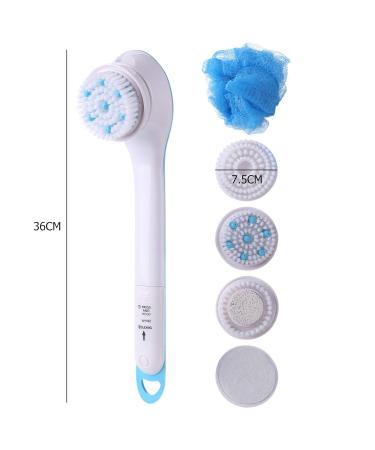 Matefielduk Electric Bathing Brush - 5 in 1 Back Shower Scrubber with Long Handle & Silicone Massager for Men & Women | International Shipping - Buy Online on GoSupps.com