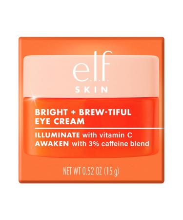 e.l.f. SKIN Bright + Brew-tiful Eye Cream Helps Brighten Appearance Of Undereye Dark Circles & Repair Puffiness Vegan & Cruelty-Free 0.52 Ounce (Pack of 1) - Buy Online on GoSupps.com
