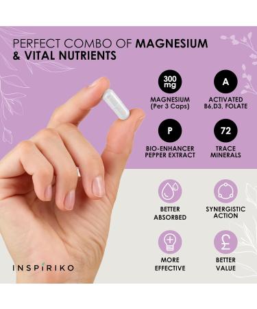 Women's Magnesium Glycinate Supplement - Bone, Muscle & Sleep Support with Zinc, B6, D3 & Folate - 120 Capsules - Made in UK - Buy Online on GoSupps.com