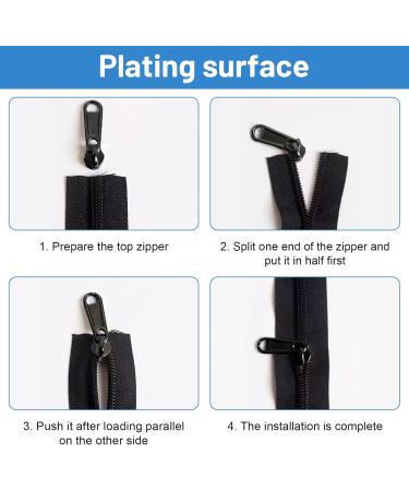 12 Pack Zipper Slider Replacement - Removable Zipper Pulls for Coats Suitcases & Backpacks (Black) - Durable & Easy to Install - Buy Online on GoSupps.com