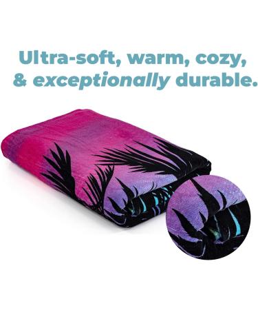 Dawhud Direct Palm Tree Sunset Beach Towel - 30 x 60 Super Soft Plush Cotton Towel for Women, Girls, Men, Kids, and Dogs - Multicolor Print - Buy Online on GoSupps.com
