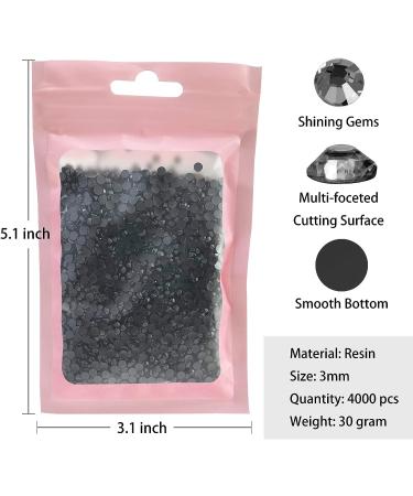 4000pcs 3mm Multicolor Resin Rhinestones - Bling Sparkly Stones for Makeup, Mugs, Tumblers and Craft Decor - Black - Buy Online on GoSupps.com