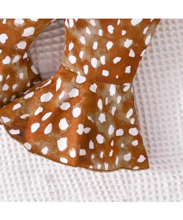 UUAISSO Baby Girls Cow Print Ruffled Long Sleeve Tops and Pants Set - 12-18 Months - Buy Online on GoSupps.com