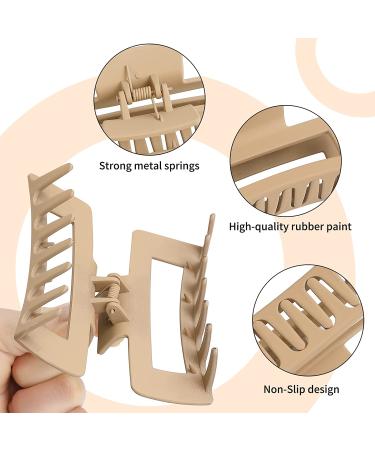 Sisiaipu 4 Inch Big Hair Clips - 6 Pcs Rectangular Claw Clips for Thick Hair | Large Nonslip Acrylic Banana Jaw Clips - Brown Hair Accessories for Women and Girls - Buy Online on GoSupps.com