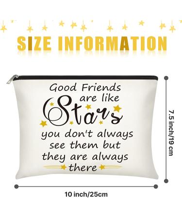 3-Piece Good Friend Gifts Cosmetic Bags for Women - Funny Long Distance Friendship, Birthday, Christmas & Moving Away Presents - Makeup Travel Cases for Best Friends, Soul Sisters (Stylish Design) - Buy Online on GoSupps.com