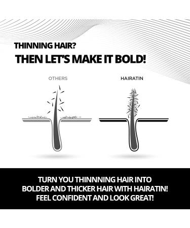 HAIRATIN Building Fibers Black 28G - Instant Hair Loss Concealer for Men & Women - Fuller & Natural Looking Results in 10 Seconds - Buy Online on GoSupps.com