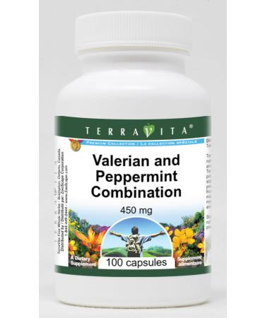 Valerian and Peppermint Combination - 450 mg (100 Capsules ZIN: 513452) - 3 Pack