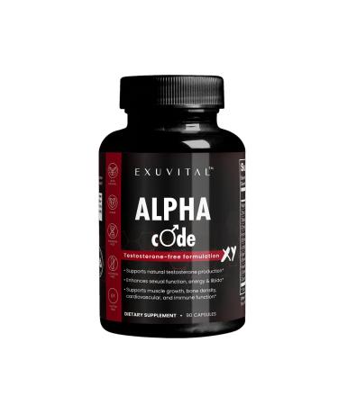 EXUVITAL Alpha Code XY, Male Enhancement Supplement, 90 Capsules, Natural Testosterone Production Support, Energy & Muscle Support, Heart & Circulation, Bone Health, Vitality and Immune Support,