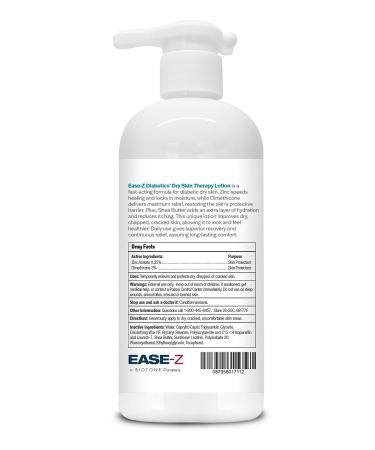 Ease-Z Diabetic Lotion for Dry Skin | ZINC & Shea Butter Relief, Reduces Redness & Soothes Irritation | Long-Lasting 10.9 oz - Buy Online on GoSupps.com