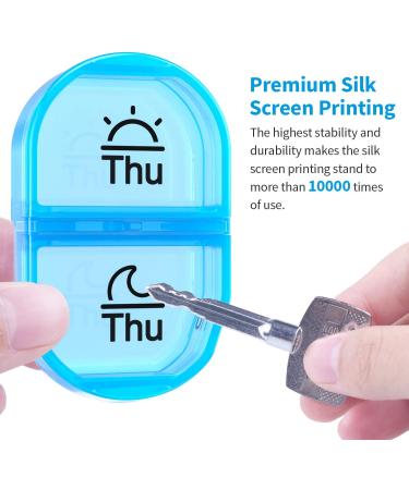 ZIKEE Weekly Pill Organizer - 2 Times a Day AM PM Pill Box with 7 Detachable Cases - Blue - Buy Online on GoSupps.com