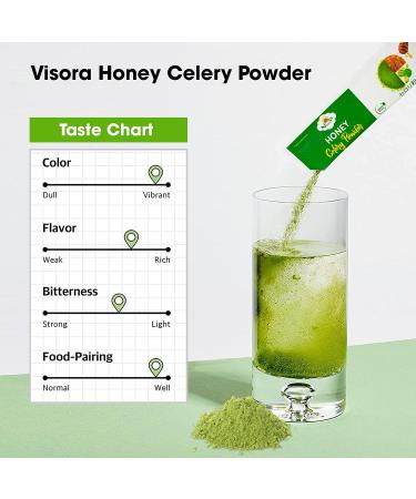 Visora Honey Celery Powder: Cleanse & Detoxify | Digestion & Immune Support | Antioxidant & Vitamin C Boost | Vegan (10 Servings) - Buy Online on GoSupps.com