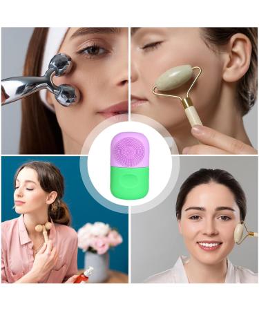 Ice Cube Face Roller Beauty Facial Ice Rollers Ice Holder Mold Food Grade Silicone Ice Roller for Face Naturally Conditioning Facial Cleansing Purple Green - Buy Online on GoSupps.com