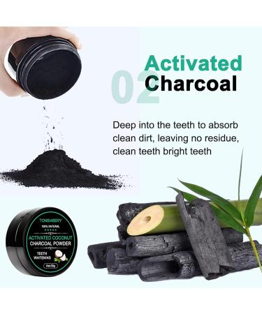 Activated Charcoal Teeth Whitening Set | Natural Coconut Coal Tooth Powder for Effective Teeth Whitening - Buy Online on GoSupps.com