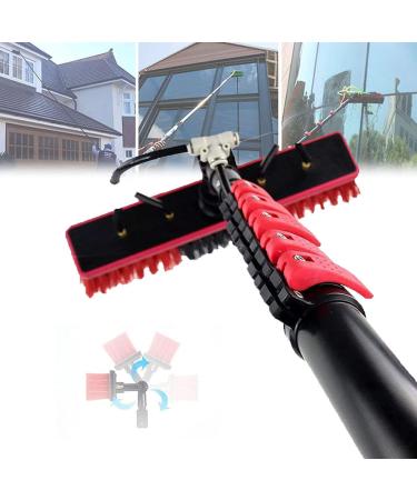 Water Fed Pole Kit Window Cleaning Brush with Extended Handle and Water Hose Window Cleaning Kit with Extension Pole High Window Cleaning Kit Telescoping Pole 30cmbrush-30FT/9M 30FT/9M 30cmbrush