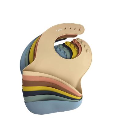 Olgs Silicone Baby Bibs with Collecting Bowl | BPA-Free Waterproof & Washable | Ergonomic Baby Feeder Bibs for Boys & Girls in Sage & Eucalyptus Green - Buy Online on GoSupps.com
