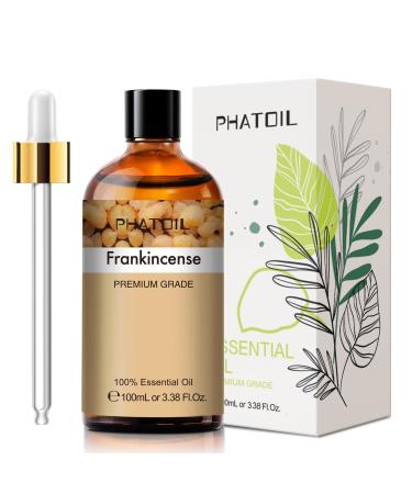 PHATOIL Frankincense Essential Oil 100ML Pure Premium Grade Frankincense Essential Oils for Diffuser Humidifier Aromatherapy Candle Making Frankincense 100 ml (Pack of 1)
