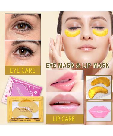 30 Pairs 24K Gold Eye & Lip Masks | Crystal Collagen Gel Patches for Puffy Eyes & Dark Circles Moisturizing Cooling Skin Care - Buy Online on GoSupps.com
