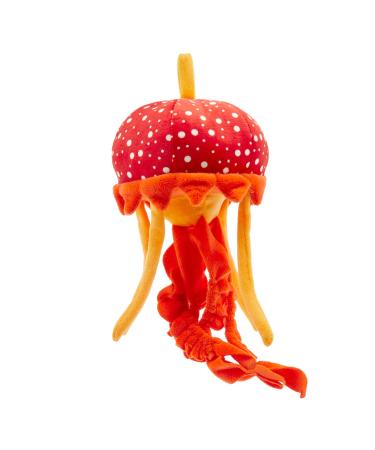 Zappi Co 100% Recycled Plush Jellyfish Orange Toy (33cm Height) Stuffed Soft Cuddly Eco Friendly animals Collection For New Born Child First kid