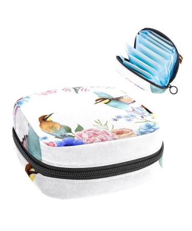 Women's bonds Storage pockets Stillpad holder flower and bird pattern portable period kit pocket feminine product bag for women girls color3