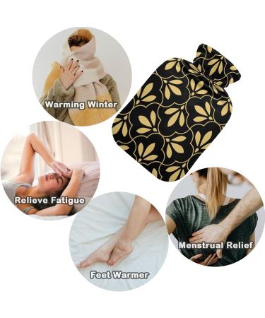 NAANLE Hot Water Bottle with Lid - Flower-Transparent Heat Bottle for Pain Relief & Therapy - 1L Back Hand Foot Warmer - Buy Online on GoSupps.com