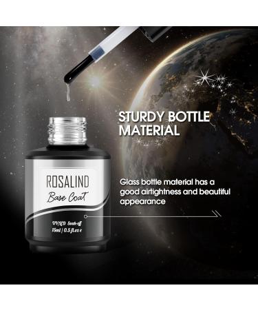 ROSALIND 2Pcs 15ML Top Coat Base Coat Set Gel Top Coat and High Gloss Gel Nail Polish Soak Off LED/UV Nail Lamp Suitable As A Gift for Women To DIY At Home Base Coat-top Coat - Buy Online on GoSupps.com