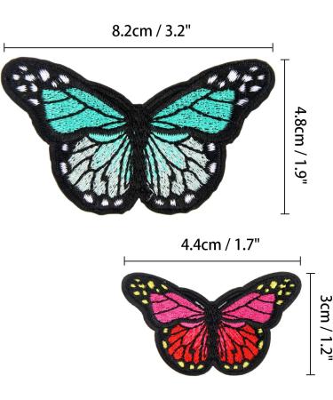 60pcs Butterfly Iron on Patches - 2 Sizes Embroidered Sew Applique Repair Patch Kit - Buy Online on GoSupps.com