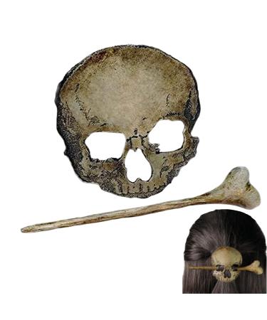 Clips Skull Hair Pin for Woman Halloween Retro Plating Hairdressing Skull Hair Clip Gothic Halloween Hair Accessories for Party Makeup Cosplay Costume