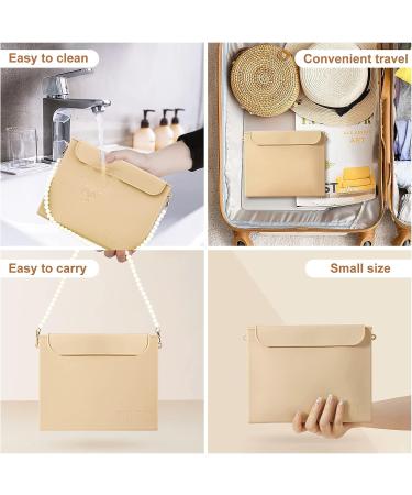 Drawzone Silicone Makeup Bag with Travel Brush Holder | Trendy Cosmetic Bag for Women | Portable Toiletry Bag in Khaki - Buy Online on GoSupps.com