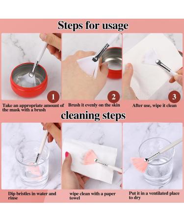 2-Pack Soft Fan Brush Set for Facial Masks | Pink & White Makeup Applicator for Women & Girls - Buy Online on GoSupps.com