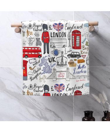 AKAUTOSM Microfiber Face Wash Cloth - I Love London Design - Highly Absorbent Towel for Bathroom/Spa/Gym - 27.5x16inch - Buy Online on GoSupps.com