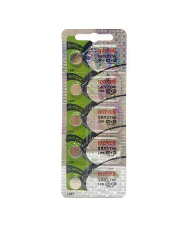 Maxell SR927W 1.55v 399 Watch Battery (5 Batteries)