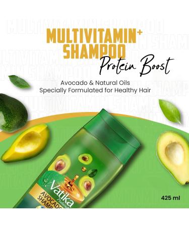  Vatika Naturals Vatika Naturals Avocado Oil Shampoo 425 ml Protein Boost with Avocado and Natural Oils Specially formulated for healthy hair - Buy Online on GoSupps.com