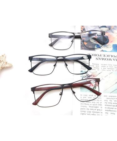 Shop HEEYYOK Men's Blue Light Blocking Reading Glasses - Metal Frame UV Protection 2.0 Diopters 4 Colors - Buy Online on GoSupps.com