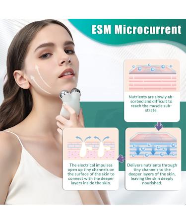 Microcurrent Face Roller for Lift and Skin Tightening | USB Mini Rejuvenation Spa Device - 2023 New (Angel White) - Buy Online on GoSupps.com