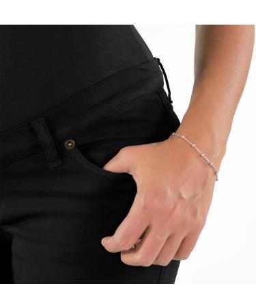 Milano Maternity Jeans - Ultra Stretch Butter Soft Denim, High Waisted Over the Bump Band, Comfortable Slim Fit Clothing for Pregnant Women - Size 14 Black - Buy Online on GoSupps.com